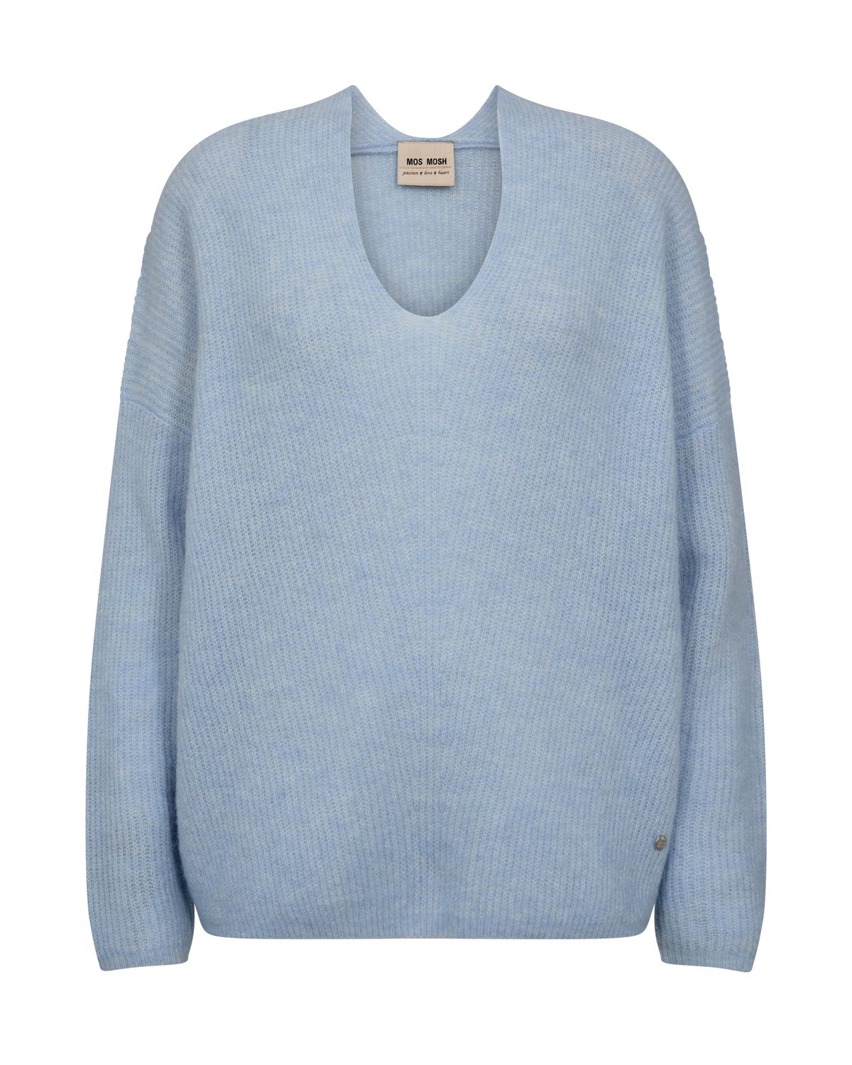 Mos Mosh thora v-neck knit blauw