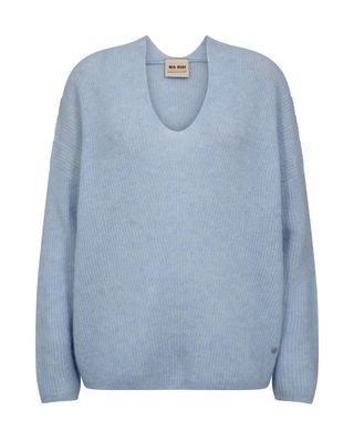 Mos Mosh thora v-neck knit blauw