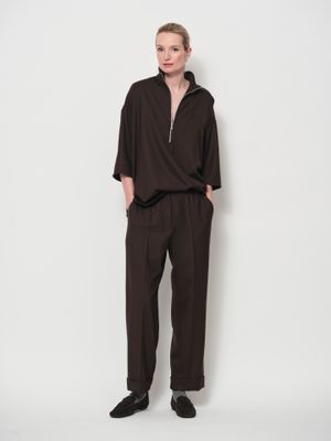 LaSalle Amsterdam raised neck pullover top bruin LaSalle Amsterdam raised neck pullover top bruin