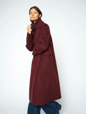 Mos Mosh alva loisa mock neck coat bordeaux