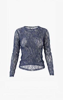 Aimee the Label tonny lace o-neck top blauw Aimee the Label tonny lace o-neck top blauw