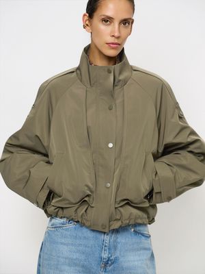 Dante6 duane cape cropped trenchcoat groen