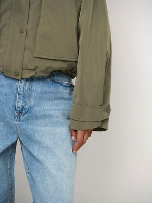 Dante6 duane cape cropped trenchcoat groen