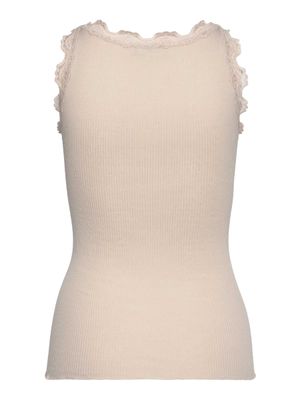 Rosemunde Copenhagen babette silk u-neck lace top off white