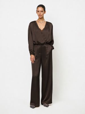Dante6 crazyabout satin wrap top bruin