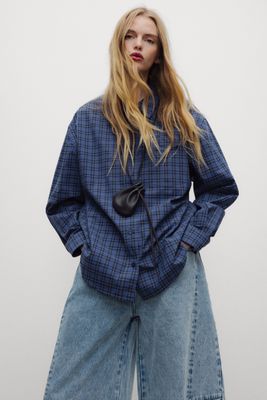 The New Society calder woman shirt check