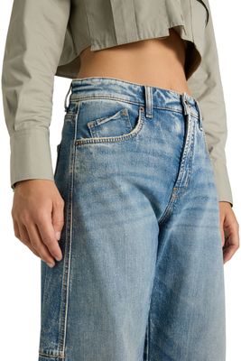 Cambio baggy twisted 90s look denim blauw