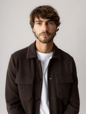 Mos Mosh Gallery austin knit overshirt bruin