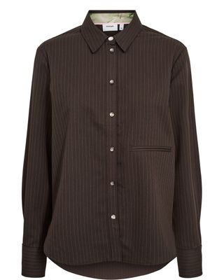 Nümph nusonya pinstripe blouse bruin