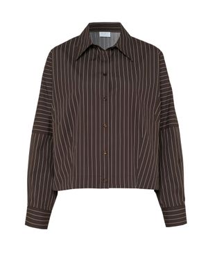 Desoto frieda pinstripe blouse bruin