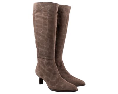 Unisa leeds kittenheel boot taupe Unisa leeds kittenheel boot taupe