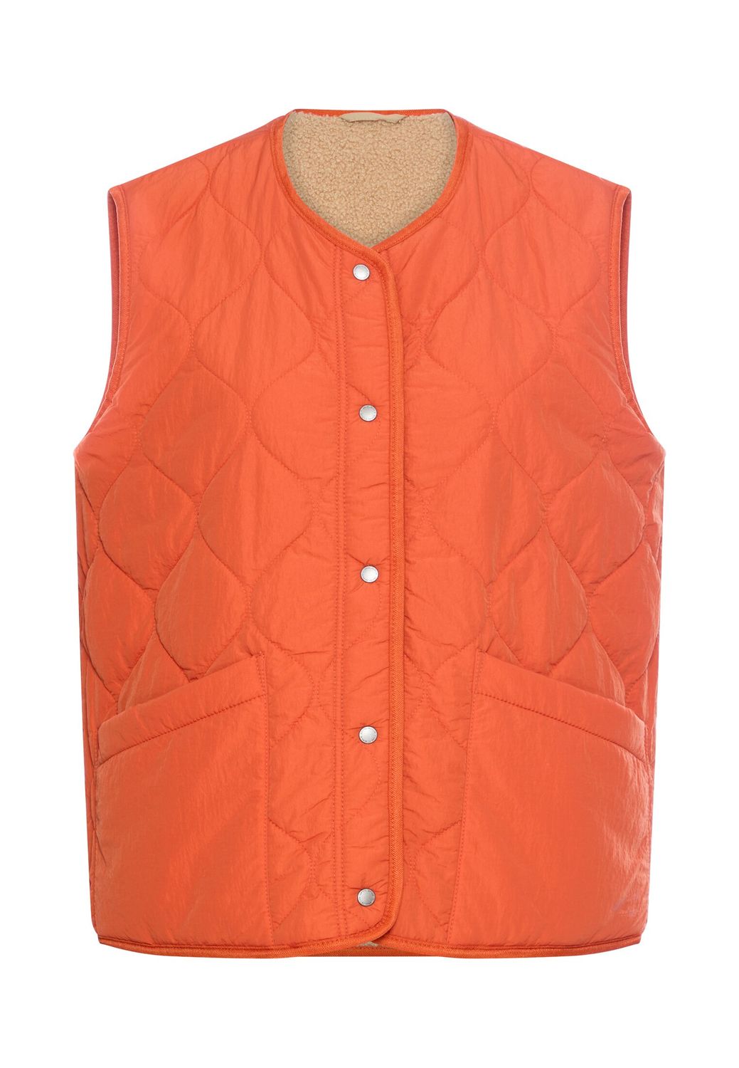 Camel Active teddy reversible waistcoat oranje
