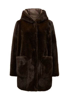 Milestone serafina reversible faux fur coat bruin