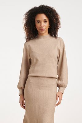 Smashed Lemon knitted top taupe