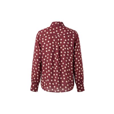 Another Woman polkadot blouse with bow bordeaux