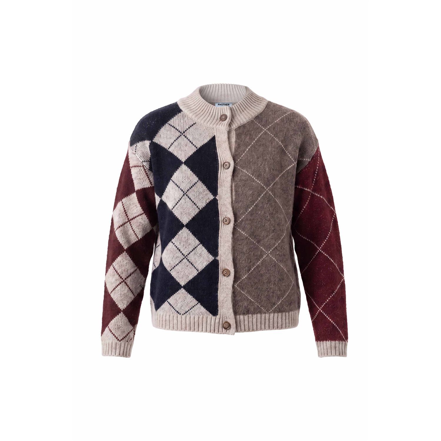 Another Woman argyle cardigan multicolour