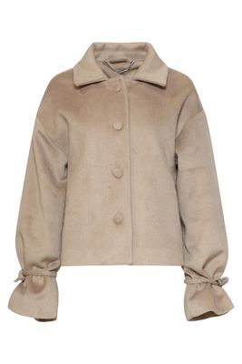 Smashed Lemon wool mix short coat zand