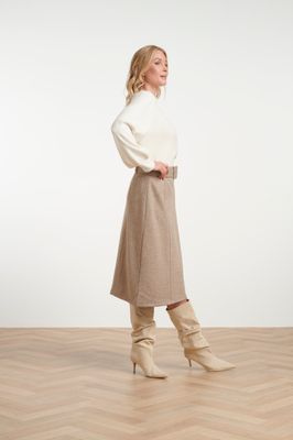 Smashed Lemon herringbone skirt taupe Smashed Lemon herringbone skirt taupe