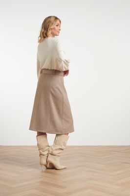 Smashed Lemon herringbone skirt taupe