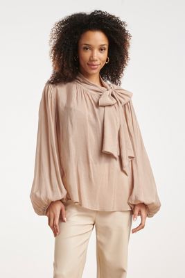 Smashed Lemon blouse with bow zand
