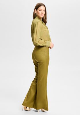 Swing flared shimmer effect pants groen
