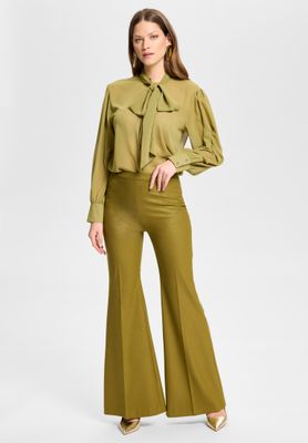 Swing flared shimmer effect pants groen