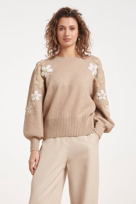 Smashed Lemon knitted top taupe