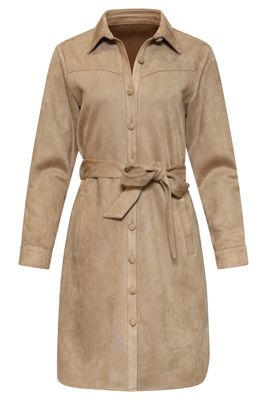 Smashed Lemon suedine dress taupe