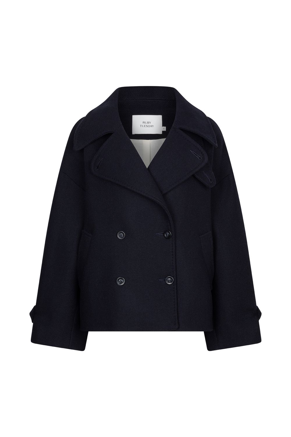 Ruby Tuesday motho short woolen coat blauw