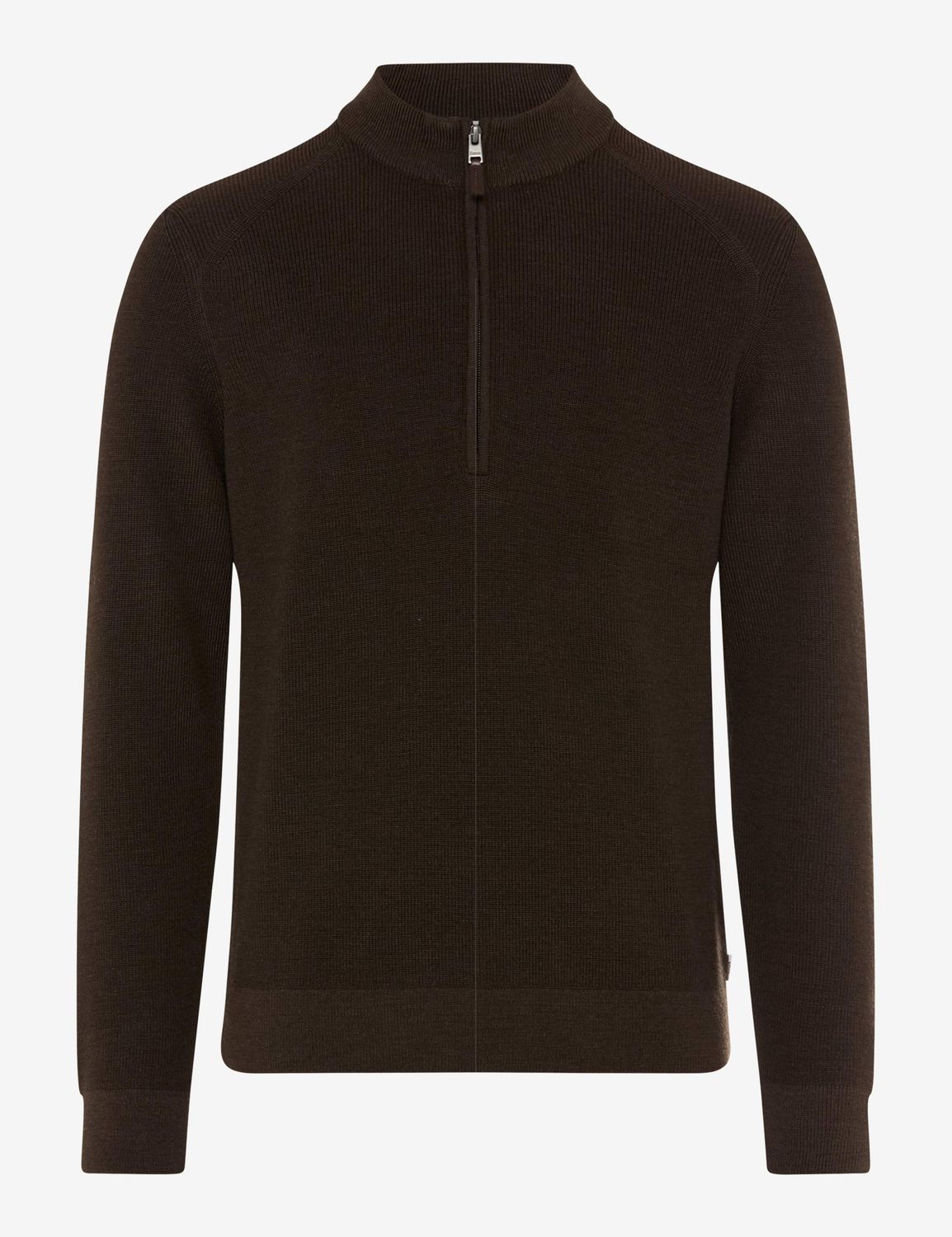 Brax Men steffen knitted halfzip bruin