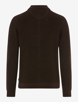 Brax Men steffen knitted halfzip bruin