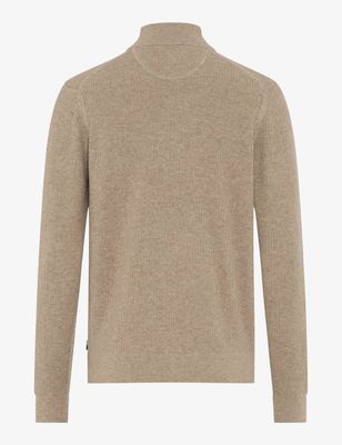 Brax Men steffen knitted halfzip zand