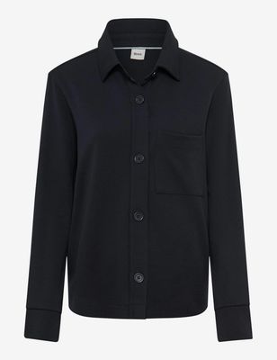 Brax bette pinstripe stretch blouse blauw