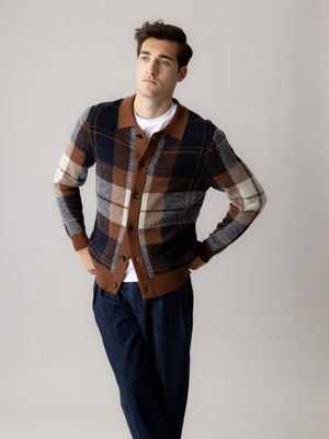 Mos Mosh Gallery wando knit cardigan check