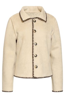 Smashed Lemon reversible teddy jacket zand