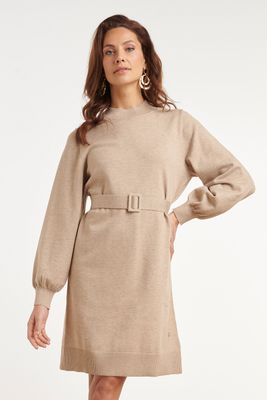 Smashed Lemon knitted dress taupe Smashed Lemon knitted dress taupe