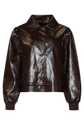 Smashed Lemon faux leather jacket bruin