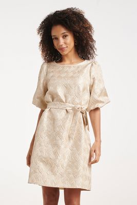Smashed Lemon jacquard dress zand Smashed Lemon jacquard dress zand