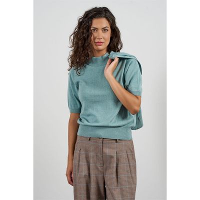 Another Woman turtle top blauw