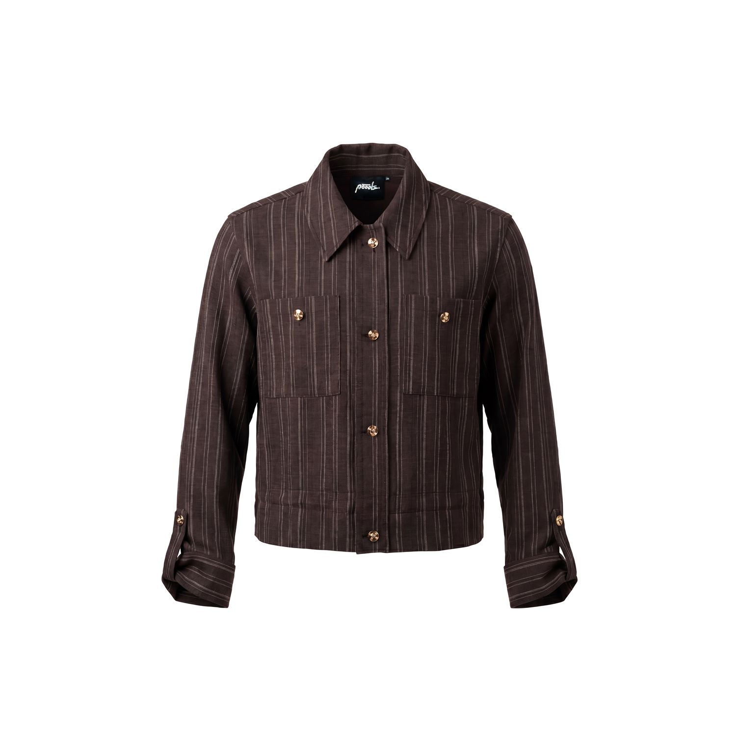 Poools striped jacket bruin
