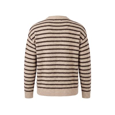 Poools striped pullover bruin