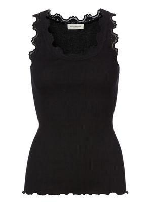 Rosemunde Copenhagen babette silk u-neck zwart Rosemunde Copenhagen babette silk u-neck zwart