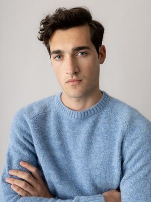 Mos Mosh Gallery carlos crew neck knit blauw