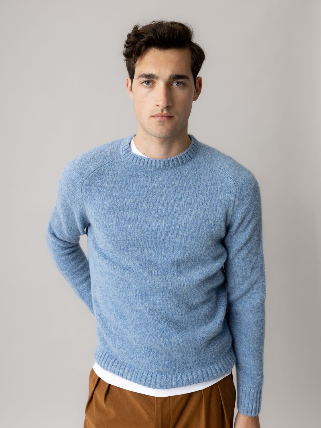 Mos Mosh Gallery carlos crew neck knit blauw