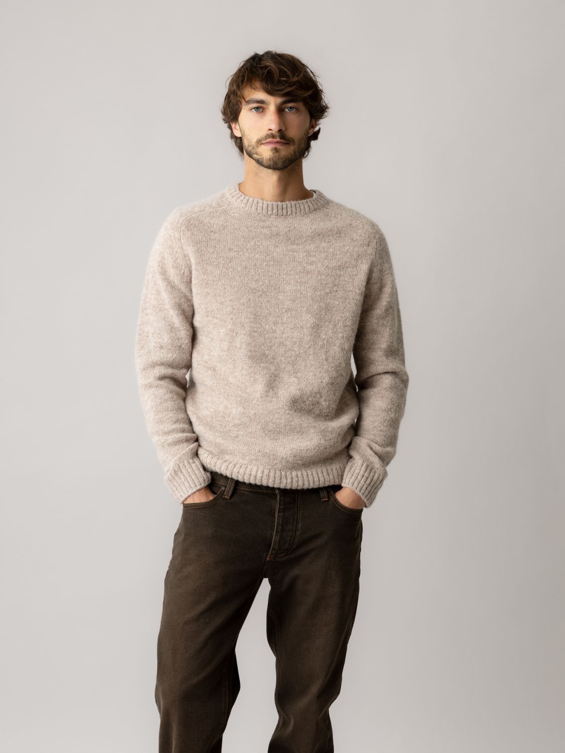 Mos Mosh Gallery carlos crew neck knit grijs