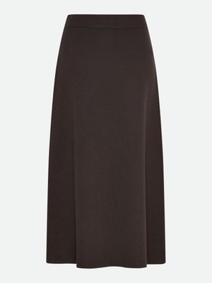 Rosemunde Copenhagen cody merino wool midi skirt bruin