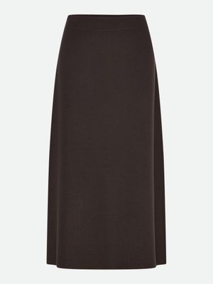 Rosemunde Copenhagen cody merino wool midi skirt bruin Rosemunde Copenhagen cody merino wool midi skirt bruin