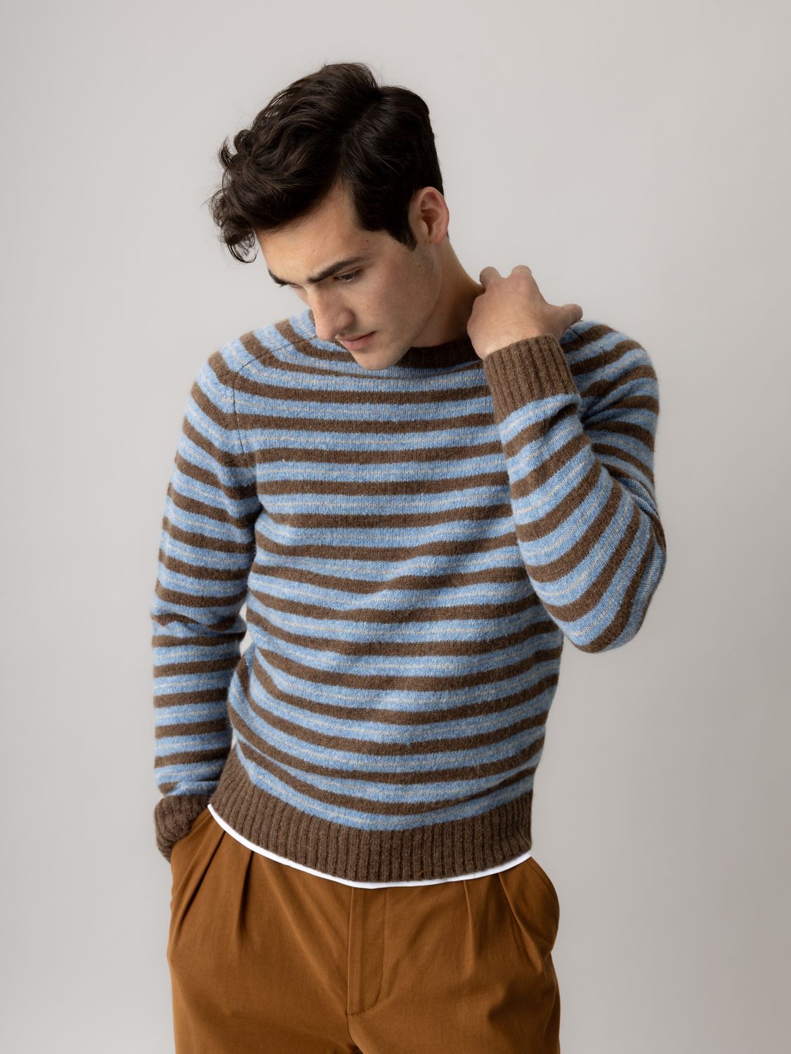 Mos Mosh Gallery carlos stripe crew neck knit multicolour