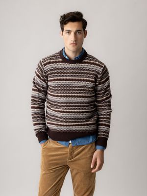 Mos Mosh Gallery laporte pence crew neck knit multicolour