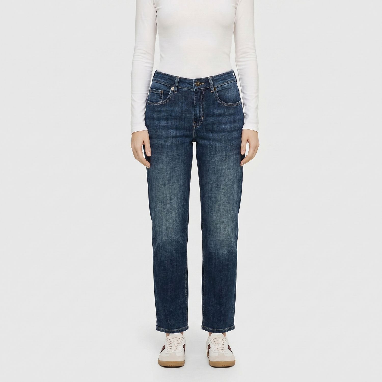 Mac gina straight jeans blauw